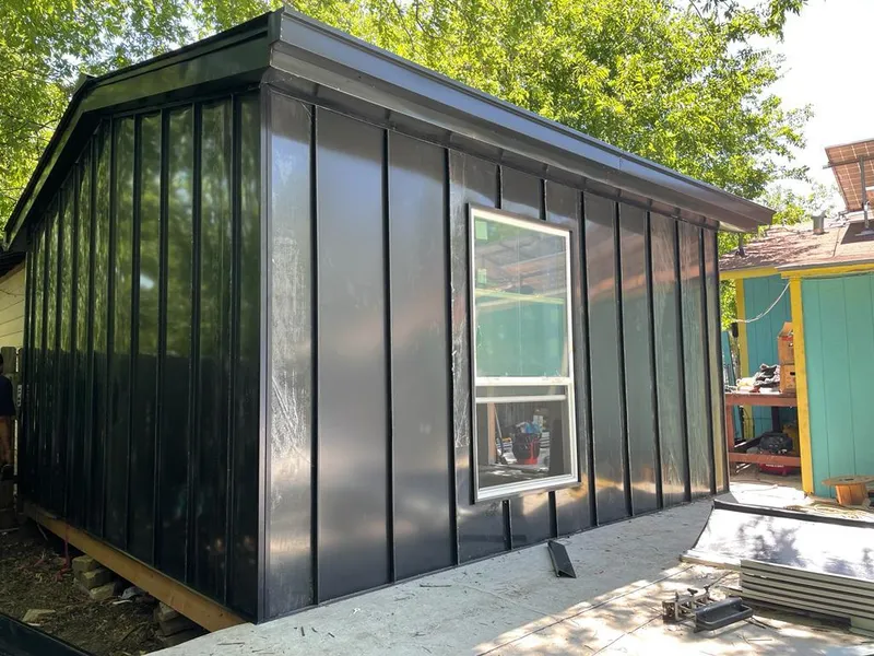 Black standing seam metal wall panels for Metal Roof Installation in Franklin